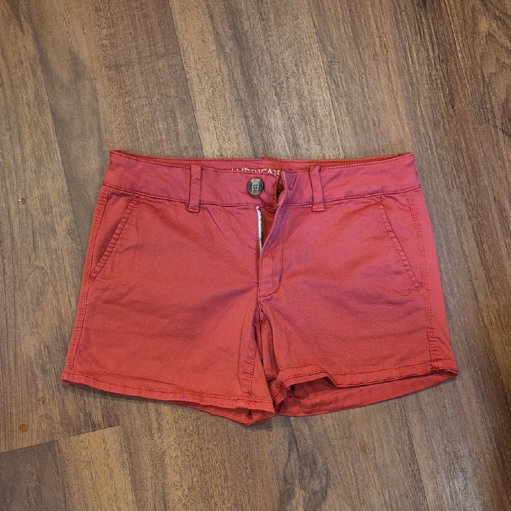 American Eagle Outfitters Red Jean Shorts Summer Essential